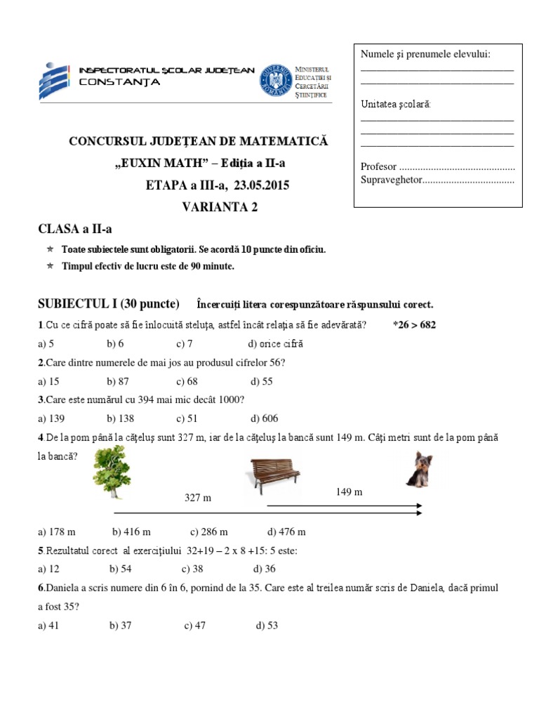 Euxin math clasa a ii a editia ii etapa finala 2014 2015
