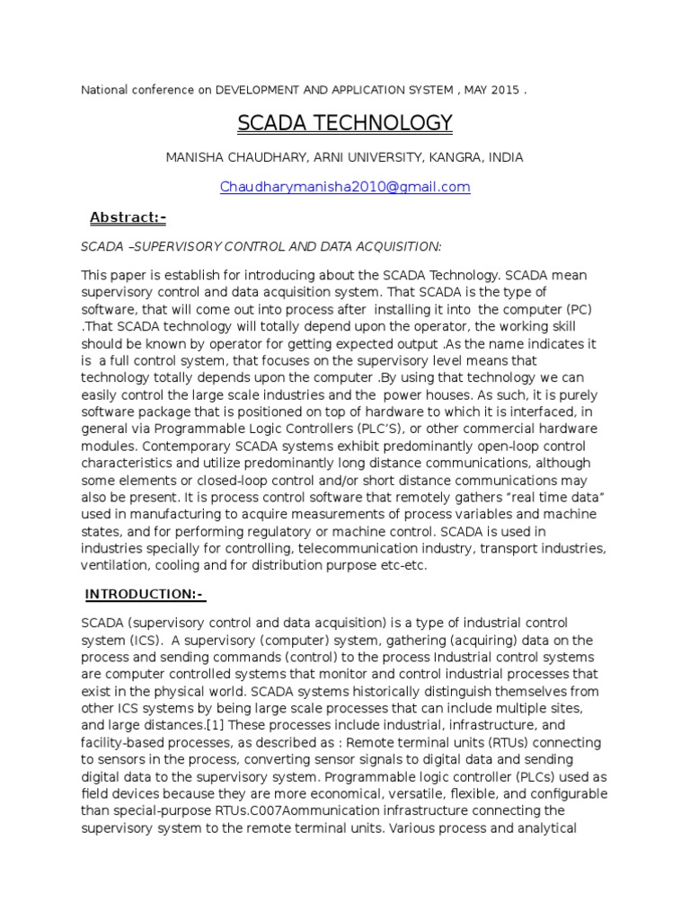 Understanding SCADA Technology | PDF | Scada | Programmable Logic ...