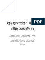 Applying Psychological Models To Military Decision Making