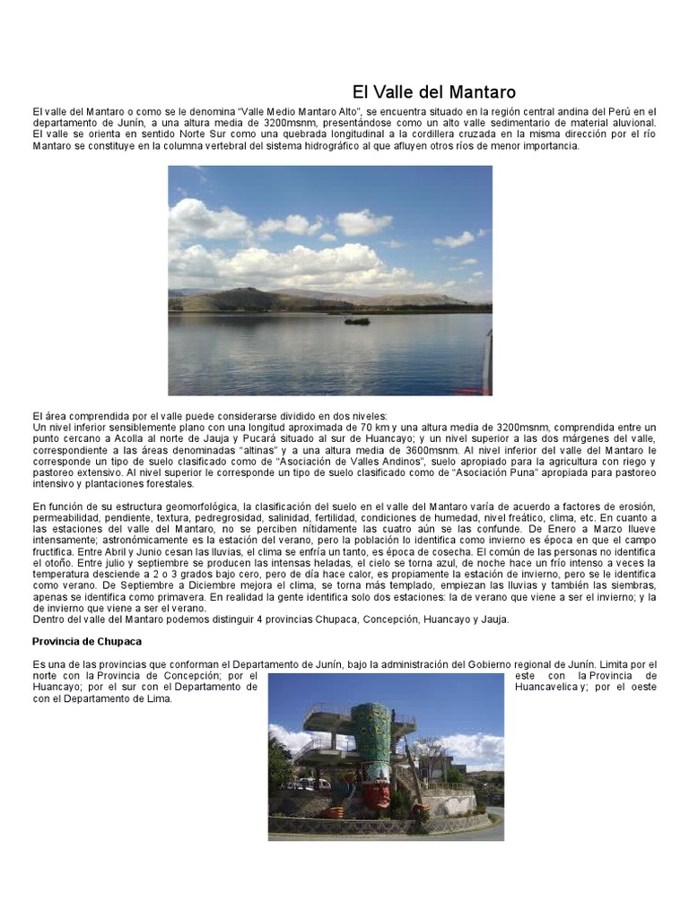 El Valle Del Mantaro | PDF | Agricultura | Naturaleza
