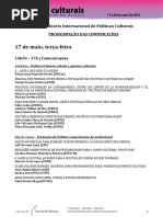 Programaçao VII Seminário Internacional de Políticas Culturais