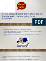 In This Section I Would Like To Show You Ten Phrasal Verbs That Are Going To Be Explained