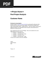 Post Project Analysis