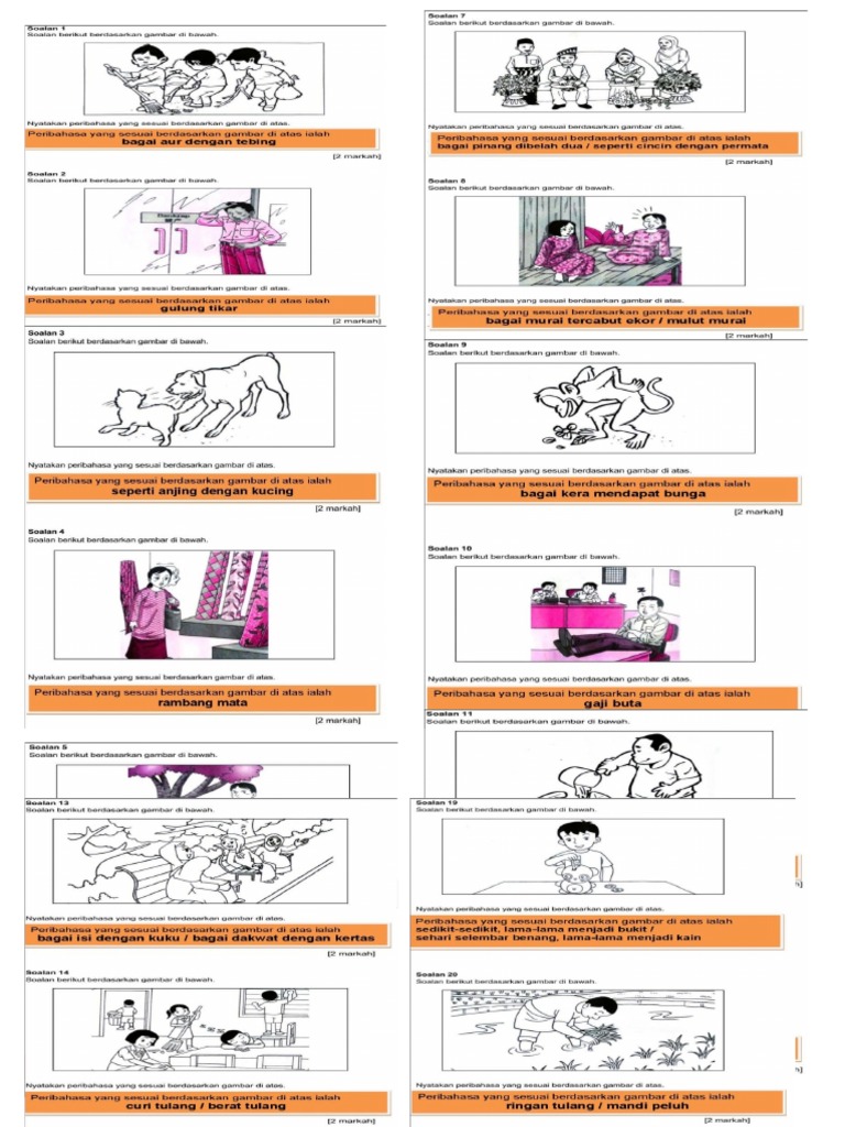 52 Soalan Peribahasa Bergambar Pdf