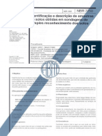 NBR 7250 - Identificação e Descrição de Amostras de Solos Obtidas em Sondagens de Simples Reconhecimento Dos Solos PDF
