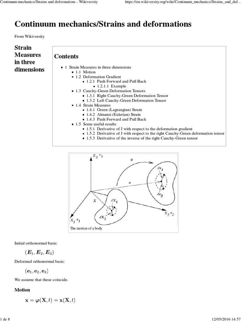 Strain Measures in Continuum Mechanics | PDF | Deformation (Mechanics ...