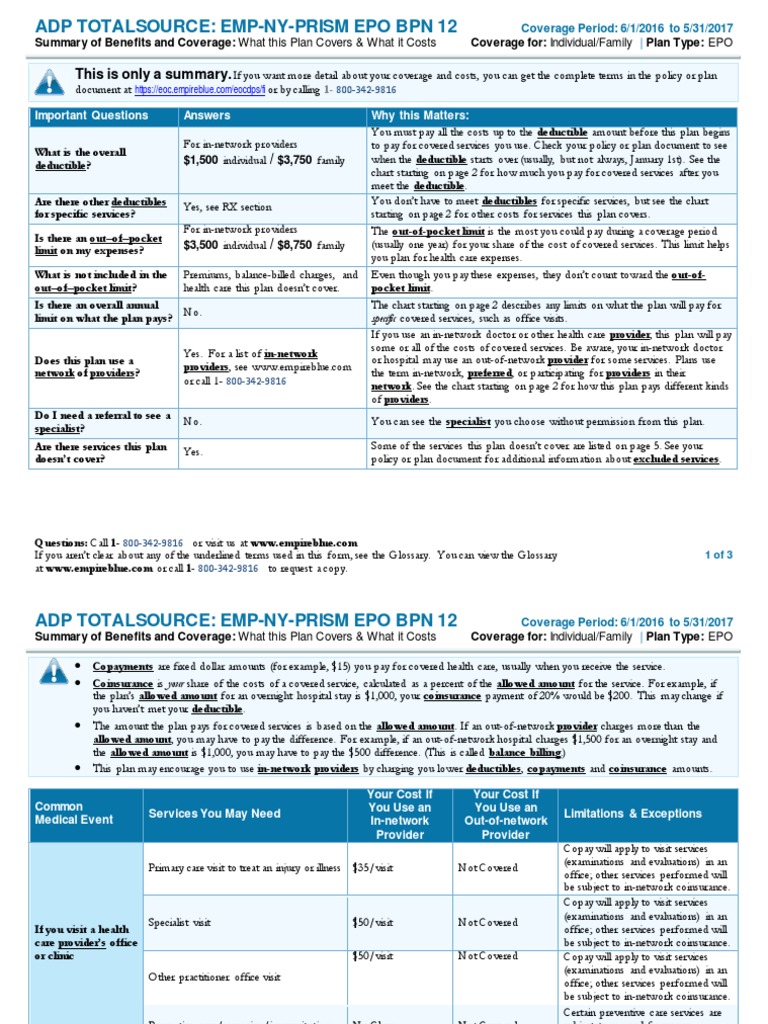 Empire health benefits.pdf Deductible Physical Therapy