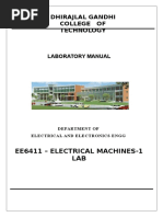 EE6411 Electrical Machines - 1 Lab Manual