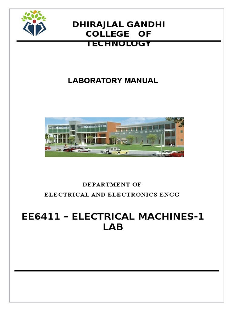 Electrical Machines Lab Manual EE6411 | PDF | Electric Motor | Transformer