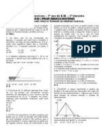 1 Lista de Exercicios 3 Ano Do E.M 2 Bim (TRABALHO E TEOREMA DA ENERG CINETICA) Com Gabarito