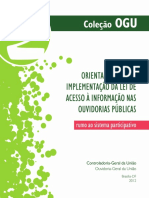 Cartilha OGU - 2 Orientações para A Implementação Da LAI Nas Ouvidorias Públicas