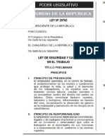 Ley 29783 de Seguridad Salud Trabajo