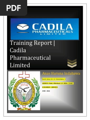 Cadila Industrial Training Report Tablet Pharmacy Packaging And Labeling