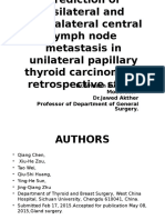 Prediction of Ipsilateral and Contralateral Central Lymph Node
