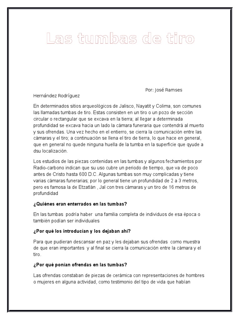 Tumbas de Tiro PDF