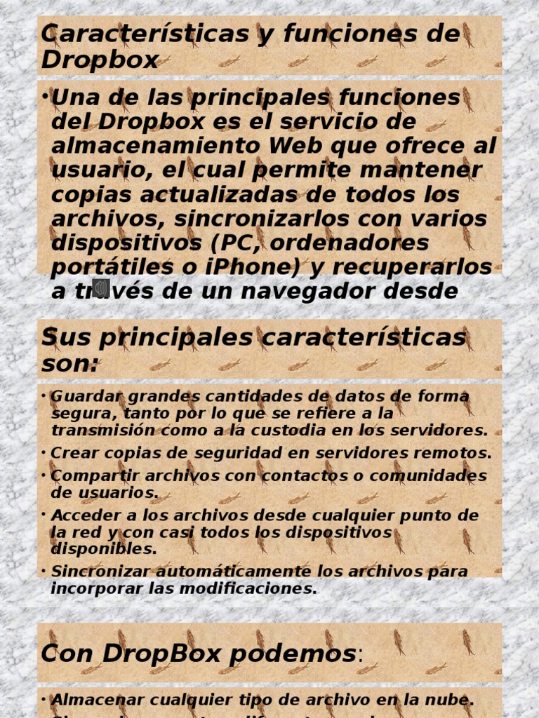 Características y Funciones de Dropbox | PDF | Archivo de computadora ...