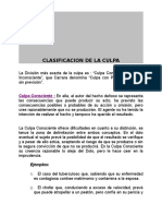 Clasificacion de La Culpa y Del Imperfecto