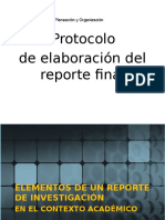 Protocolo  de elaboración del reporte final