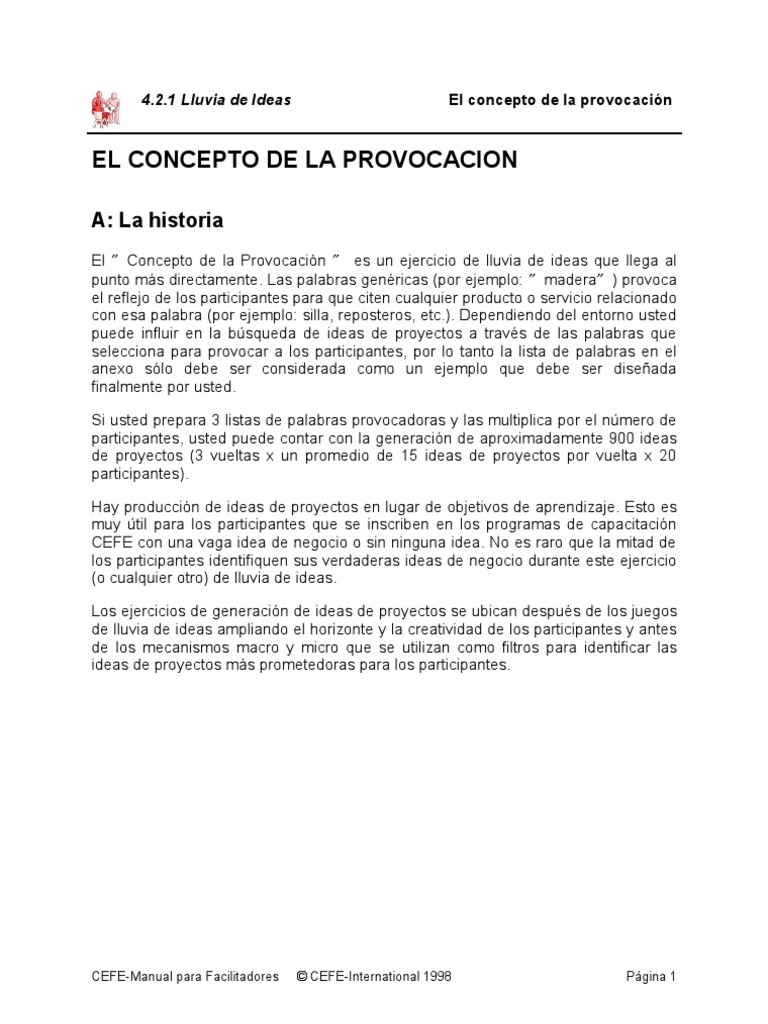 Provocacion | PDF | Creatividad | Aprendizaje