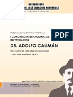 Memorias Del I Congreso Internacional de Investigación Dr. Adolfo Calimán