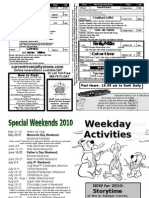 2010 Activity List Weekday
