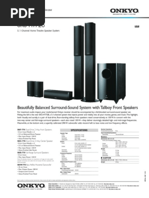 Onkyo Sks Ht728 Datasheet Pdf Loudspeaker Sound Production