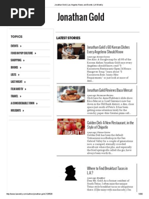 Jonathan Gold at LA Weekly | Restaurants | Los Angeles - 