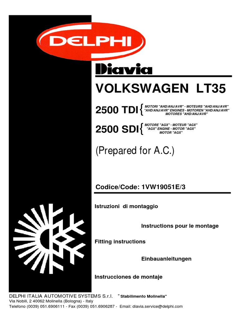 Manual Volkswagen LT 35 2.5 Sdi | PDF
