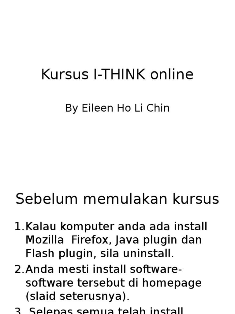 Panduan Kursus I-THINK Online | PDF