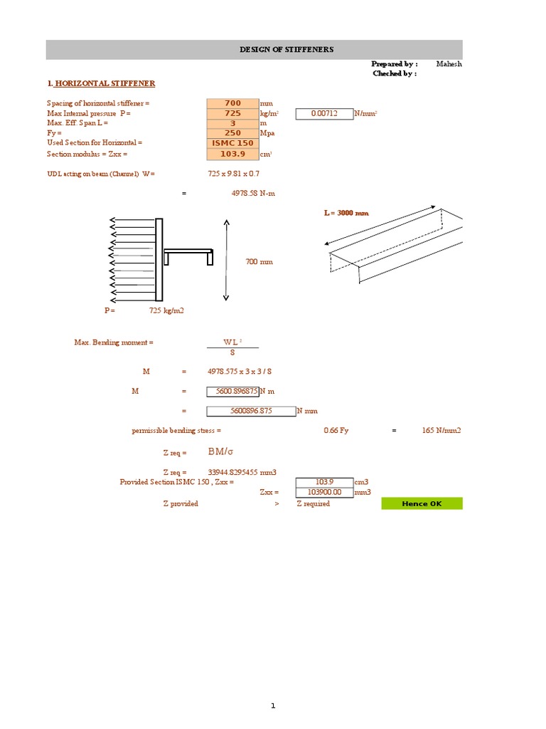 Stiffener Calculation | PDF | Applied And Interdisciplinary Physics