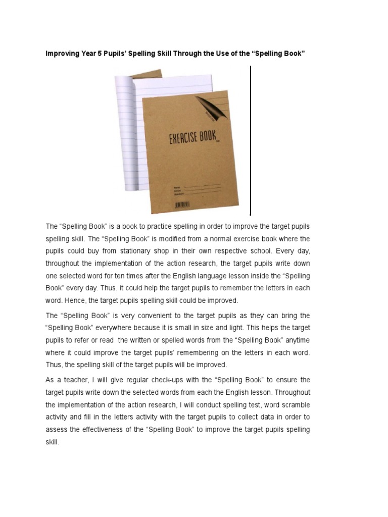 Description of Spelling Book PDF
