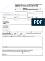 Postmortem Submission Form: University of Glasgow School of Veterinary Medicine