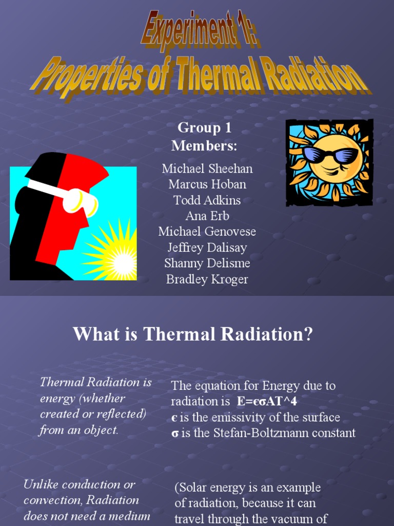 Group Experiment on the Properties of Thermal Radiation PDF