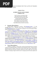 Download Analysis of Poem He Wishes for the Cloths of Heaven by William b Yeats by Kh Anam SN318184753 doc pdf
