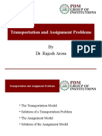 Transportation and Assignment Problems