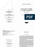 1- LIBRO - ERASMO DE RÓTERDAM - DISCUSIÓN SOBRE EL LIBRE ALBEDRÍO (Respuesta a Martín Lutero).pdf