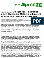 Hyper-Spinoza - "a Propos de Spinoza", Entretien Entre Alexandre Matheron, Laurent Bove Et Pierre-Fr