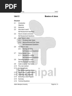 Unit 2 Basics of Java: Structure