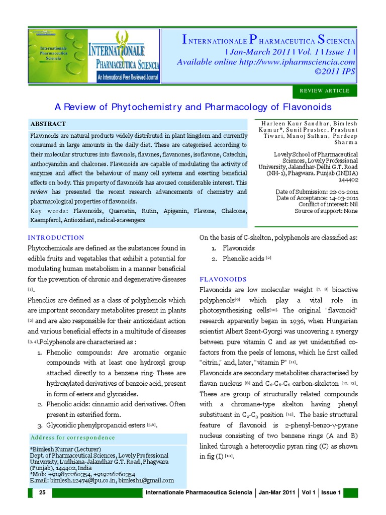 Flavonoids Analgesic Agent Flavonoid Antioxidant