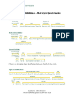 Reference Citation Quick Guide Apa Style
