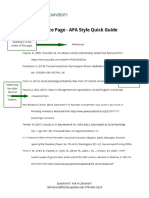 Reference Page Quick Guide Apa Style