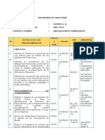 Programa de Obligaciones Financieras