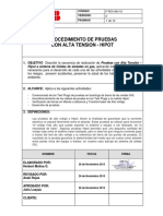 PROCEDIMIENTO DE TRABAJO - Pruebas de Alta Tensión HIPOT PDF