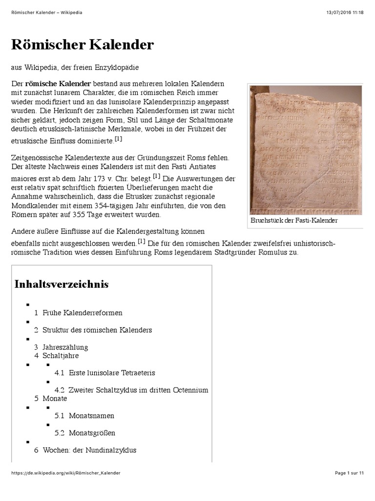 Römischer Kalender (Wikipedia)