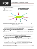 f1 Worksheet 6.1 Types of Energy