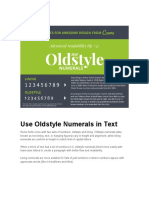 Use Oldstyle Numerals in Text