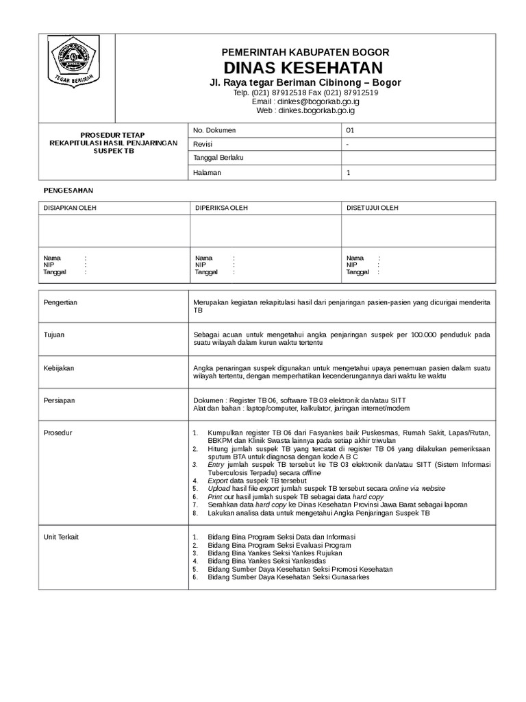 01 Sop Rekap Hasil Penjaringan Suspek Tb