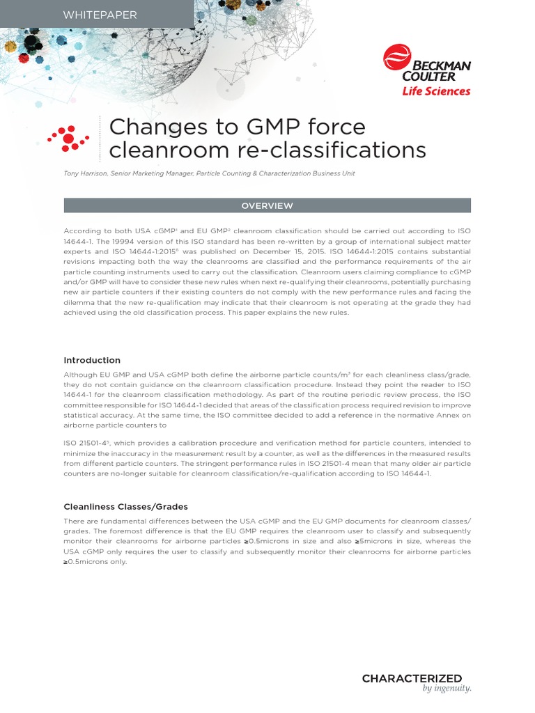 GMP Cleanroom Classification Updates | PDF | Pharmaceutical | Science