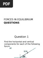 Forces in Equilibrium: Questions