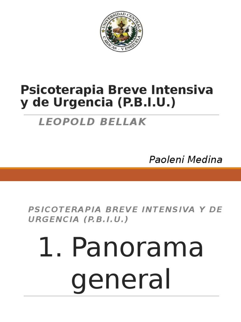 Psicoterapia Breve Intensiva y de Urgencia | PDF | Psicoterapia ...
